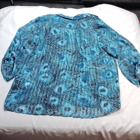 Rebecca Malone women's 3/4 sleeved button down blouse size XL - Picture 10 of 13